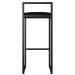 Kit 04 Banquetas Altas Para Cozinha Sala de Jantar Hanna L02 Preto Suede Preto - Lyam Decor