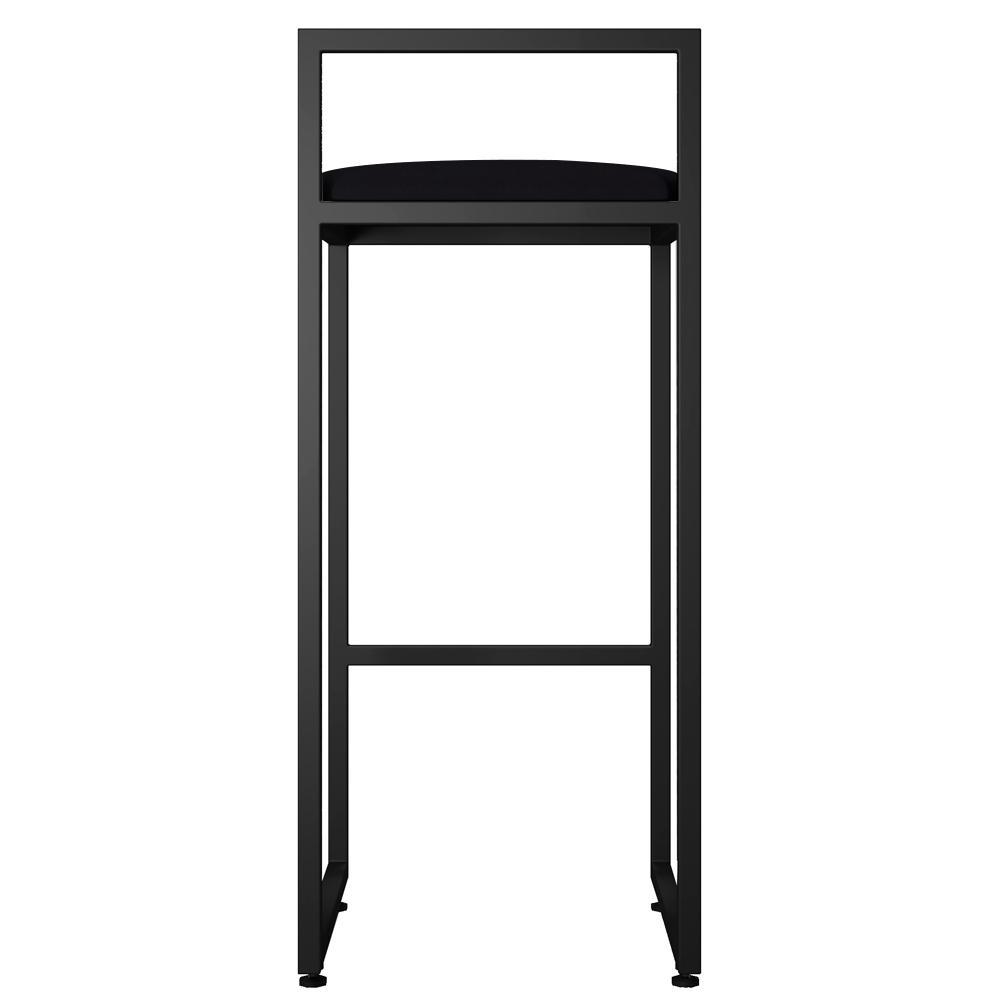 Kit 04 Banquetas Altas Para Cozinha Sala de Jantar Hanna L02 Preto Suede Preto - Lyam Decor