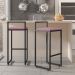 Kit 04 Banquetas Altas Para Cozinha Sala de Jantar Hanna L02 Preto Suede Rosê - Lyam Decor
