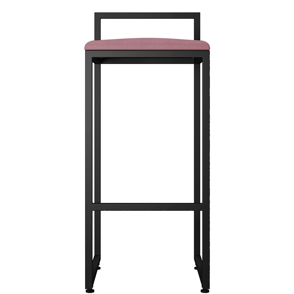 Kit 04 Banquetas Altas Para Cozinha Sala de Jantar Hanna L02 Preto Suede Rosê - Lyam Decor