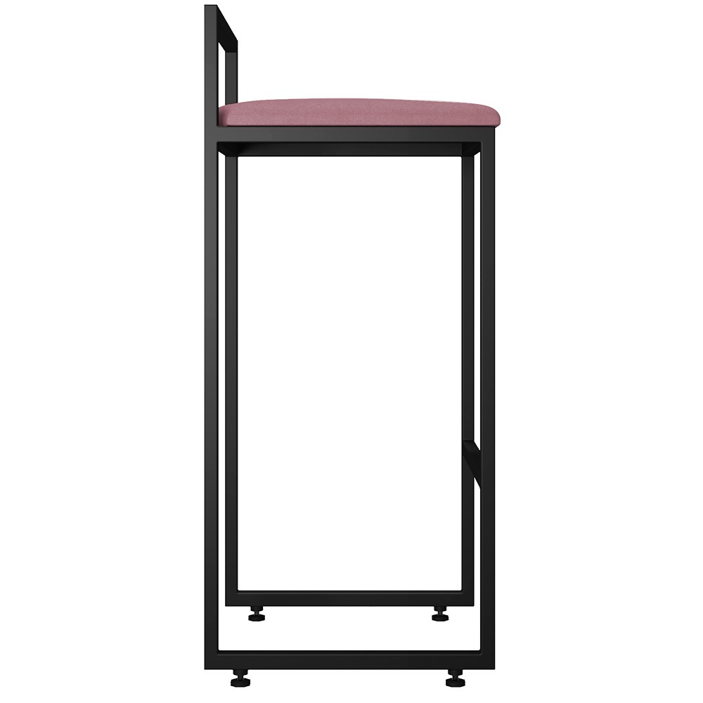 Kit 04 Banquetas Altas Para Cozinha Sala de Jantar Hanna L02 Preto Suede Rosê - Lyam Decor