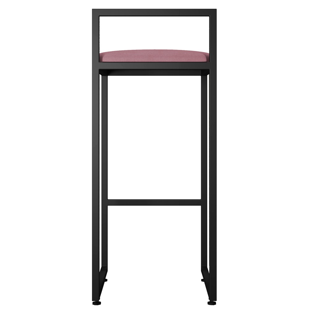 Kit 04 Banquetas Altas Para Cozinha Sala de Jantar Hanna L02 Preto Suede Rosê - Lyam Decor