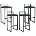 Kit 04 Banquetas Altas Para Cozinha Sala de Jantar Hanna L02 Preto Suede Verde Musgo - Lyam Decor