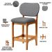 Kit 04 Banquetas Baixa Bar Cozinha E Sala De Jantar Fixa Betta L02 Imbuia Linho Cinza Escuro - Lyam Decor
