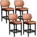 Kit 04 Banquetas Baixa Bar Cozinha E Sala De Jantar Fixa Betta L02 Preto Couríssimo Camel - Lyam Decor