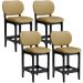 Kit 04 Banquetas Baixa Bar Cozinha E Sala De Jantar Fixa Betta L02 Preto Couríssimo Casco Fendi - Lyam Decor