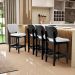 Kit 04 Banquetas Baixa Bar Cozinha E Sala De Jantar Fixa Betta L02 Preto Facto Branco - Lyam Decor