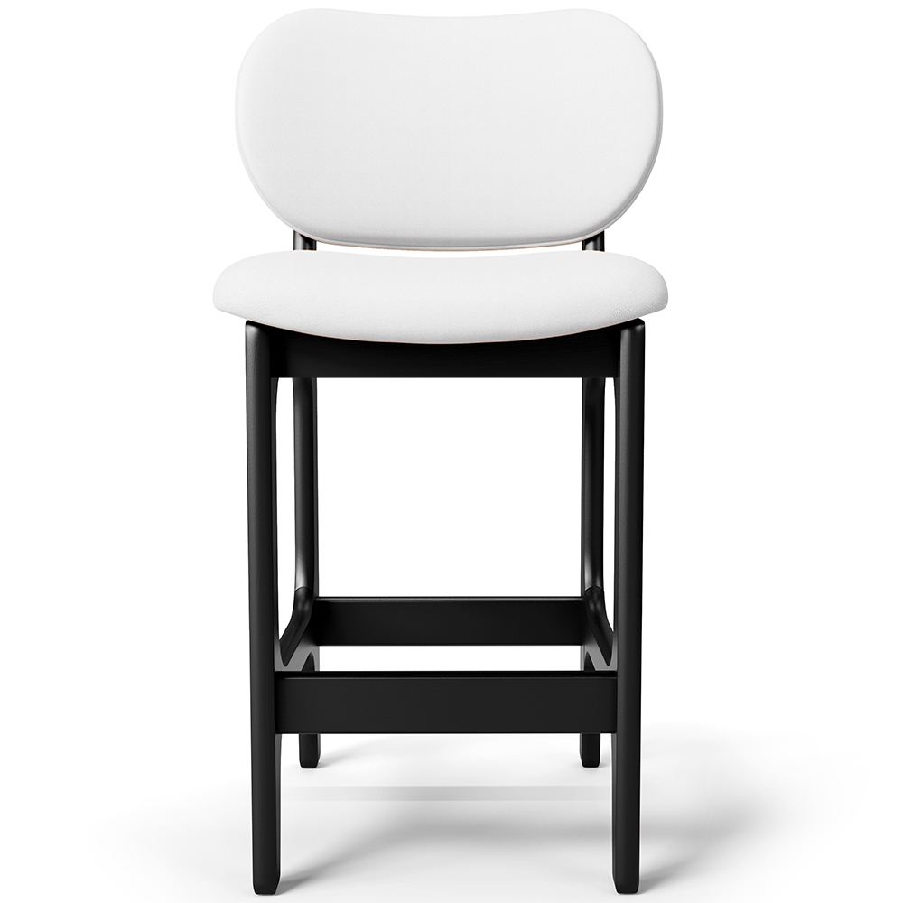 Kit 04 Banquetas Baixa Bar Cozinha E Sala De Jantar Fixa Betta L02 Preto Facto Branco - Lyam Decor