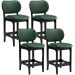 Kit 04 Banquetas Baixa Bar Cozinha E Sala De Jantar Fixa Betta L02 Preto Facto Verde Musgo - Lyam Decor