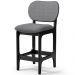 Kit 04 Banquetas Baixa Bar Cozinha E Sala De Jantar Fixa Betta L02 Preto Linho Cinza Escuro - Lyam Decor