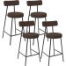Kit 04 Banquetas Baixa Bar Cozinha Sala De Jantar Em Aço Milão L02 Suede Marrom - Lyam Decor