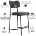 Kit 04 Banquetas Baixa Bar Cozinha Sala De Jantar Preto Elira L02 Couríssimo Preto - Lyam Decor