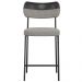 Kit 04 Banquetas Baixa Bar Cozinha Sala Jantar Preto Elira L02 Couríssimo Preto Linho Cinza - Lyam Decor