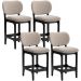 Kit 04 Banquetas Baixa Bar Cozinha e Sala De Jantar Fixa Betta L02 Preto Bouclê Bege - Lyam Decor