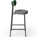 Kit 04 Banquetas Baixa Cozinha E Sala Jantar Bancada Milão L02 Facto Verde Cinza Escuro - Lyam Decor