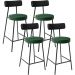 Kit 04 Banquetas Baixa Cozinha Sala Jantar Bancada Milão L02 Couríssimo Preto Verde  - Lyam Decor