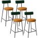 Kit 04 Banquetas Baixa Cozinha Sala Jantar Bancada Milão L02 Facto Verde Couríssimo Whisky - Lyam Decor