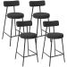 Kit 04 Banquetas Baixa Para Cozinha Sala De Jantar Bancada Milão L02 Bouclê Preto - Lyam Decor