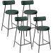 Kit 04 Banquetas Baixa Para Cozinha Sala De Jantar Bancada Milão L02 Linho Verde Musgo - Lyam Decor