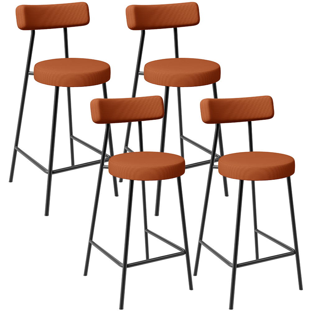 Kit 04 Banquetas Baixa Para Cozinha Sala De Jantar Bancada Milão L02 Tecido Terracota - Lyam Decor