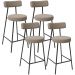 Kit 04 Banquetas Baixa Para Cozinha Sala De Jantar Bar Bancada Milão L02 Bouclê Bege - Lyam Decor