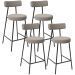 Kit 04 Banquetas Baixa Para Cozinha Sala De Jantar Bar Bancada Milão L02 Bouclê Creme - Lyam Decor