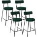 Kit 04 Banquetas Baixa Para Cozinha Sala De Jantar Bar Bancada Milão L02 Bouclê Verde - Lyam Decor