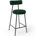 Kit 04 Banquetas Baixa Para Cozinha Sala De Jantar Bar Bancada Milão L02 Bouclê Verde - Lyam Decor