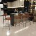 Kit 04 Banquetas Baixa Para Cozinha Sala De Jantar Bar Bancada Milão L02 Couríssimo Marrom - Lyam Decor