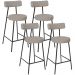 Kit 04 Banquetas Baixa Para Cozinha Sala De Jantar Bar Bancada Milão L02 Linho Bege - Lyam Decor