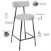 Kit 04 Banquetas Baixa Para Cozinha Sala De Jantar Bar Bancada Milão L02 Linho Cinza - Lyam Decor