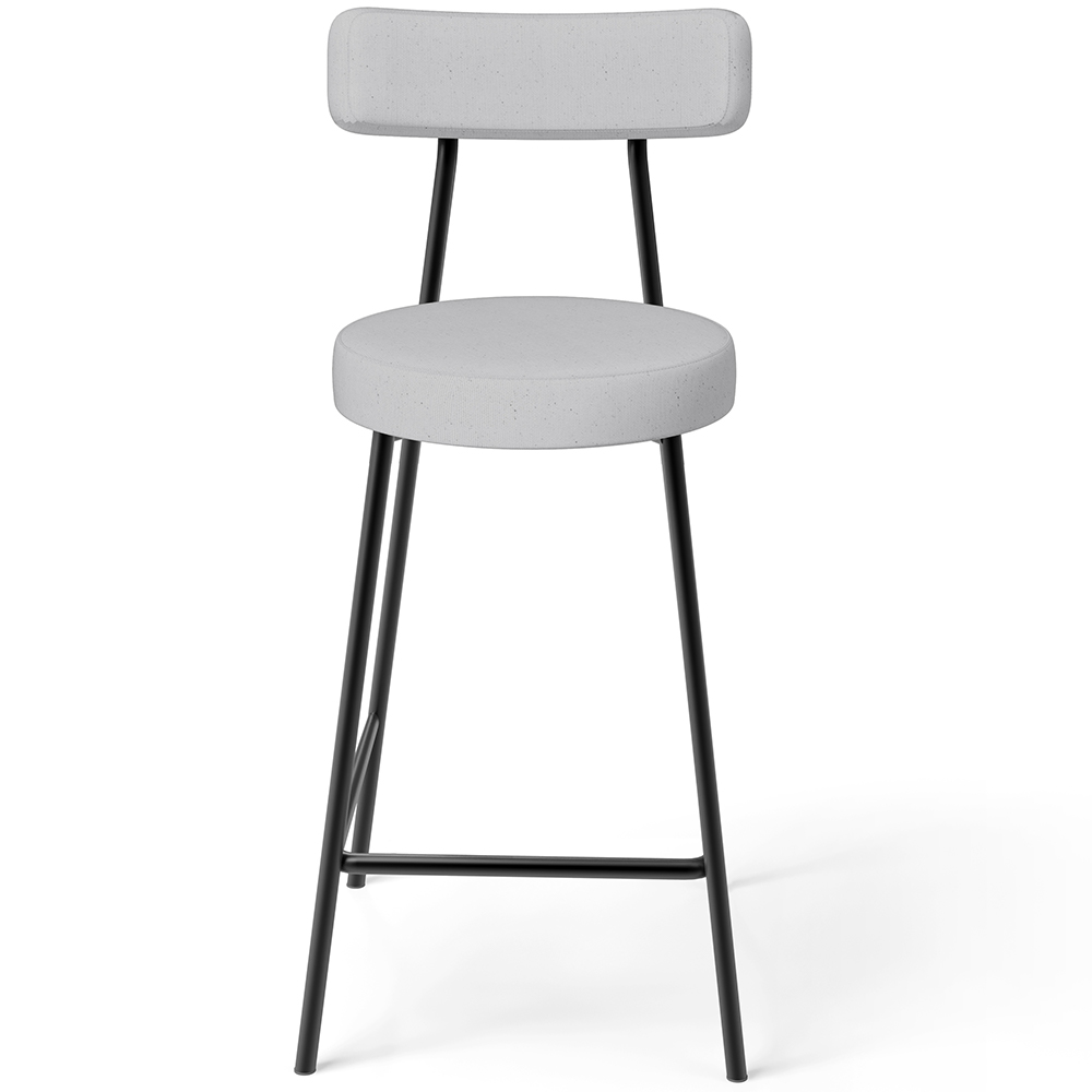 Kit 04 Banquetas Baixa Para Cozinha Sala De Jantar Bar Bancada Milão L02 Linho Cinza - Lyam Decor