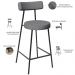 Kit 04 Banquetas Baixa Para Cozinha Sala De Jantar Bar Bancada Milão L02 Linho Cinza Escuro - Lyam Decor