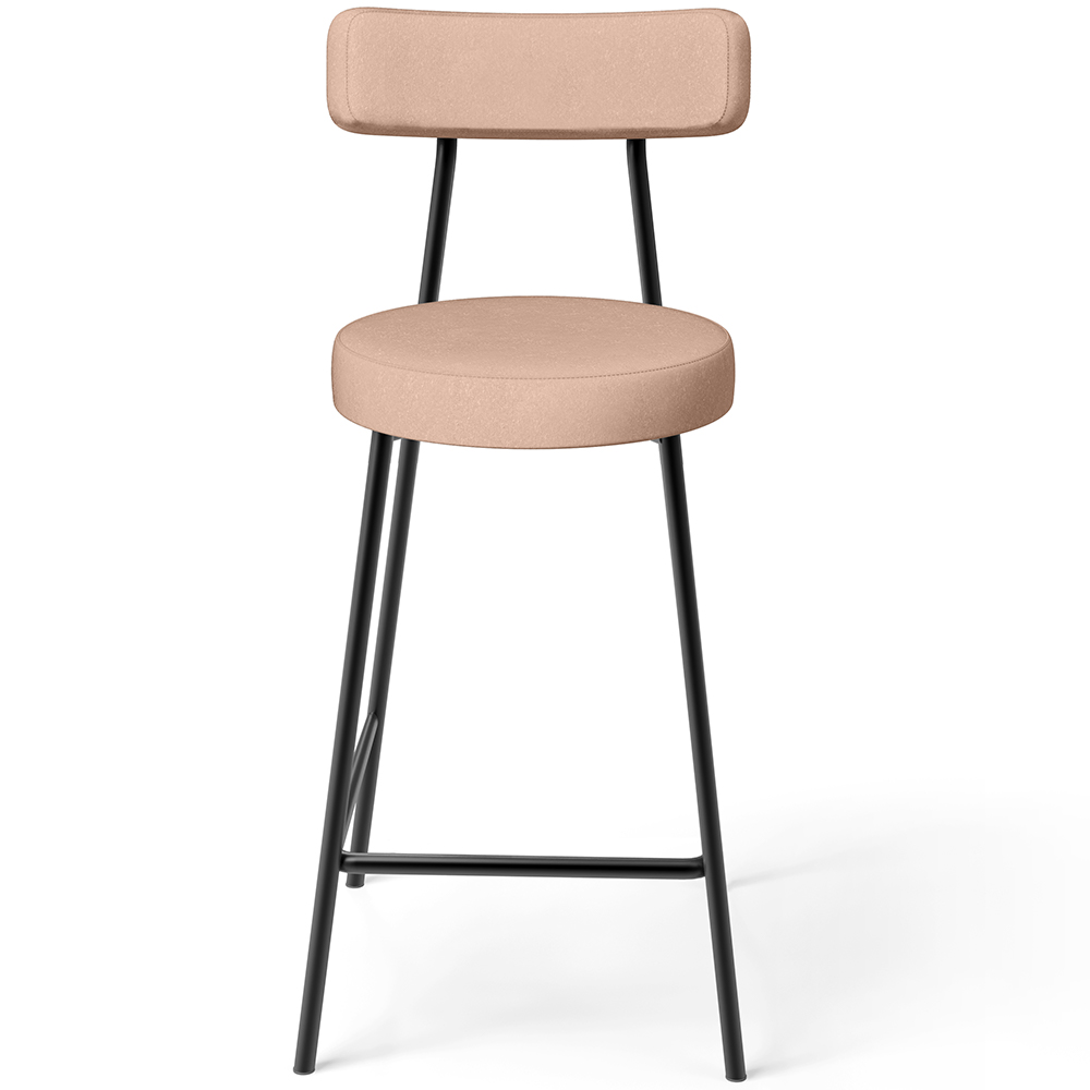 Kit 04 Banquetas Baixa Para Cozinha Sala De Jantar Bar Bancada Milão L02 Linho Rosê - Lyam Decor