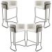 Kit 04 Banquetas Decorativa Fixa Base de Aço Choco Betina D02 Linho Creme A-48 - Lyam Decor