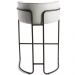 Kit 04 Banquetas Decorativa Fixa Base de Aço Choco Betina D02 Linho Creme A-48 - Lyam Decor