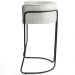 Kit 04 Banquetas Decorativa Fixa Base de Aço Preto Betina D02 Linho Creme A-48 - Lyam Decor