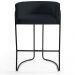 Kit 04 Banquetas Decorativas Fixa Base de Aço Preto Betina D02 Corano Preto C-05 - Lyam Decor