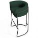 Kit 04 Banquetas Decorativas Fixa Base de Aço Preto Betina D02 Linho Verde Musgo C-117 - Lyam Decor