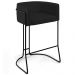 Kit 04 Banquetas Decorativas Fixa Base de Aço Preto Betina D02 Veludo Preto C-300 - Lyam Decor