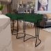 Kit 04 Banquetas Decorativas Fixa Base de Aço Preto Betina D02 Veludo Verde Musgo C-303 - Lyam Decor