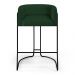 Kit 04 Banquetas Decorativas Fixa Base de Aço Preto Betina D02 Veludo Verde Musgo C-303 - Lyam Decor