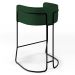 Kit 04 Banquetas Decorativas Fixa Base de Aço Preto Betina D02 Veludo Verde Musgo C-303 - Lyam Decor