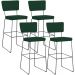 Kit 04 Banquetas Para Cozinha Sala De Jantar Base Em Aço Allana L02 Suede Verde Musgo - Lyam Decor