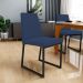 Kit 04 Cadeira Para Sala Jantar Base Aço Industrial Preto Dafne L02 Suede Azul Marinho - Lyam Decor