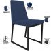 Kit 04 Cadeira Para Sala Jantar Base Aço Industrial Preto Dafne L02 Suede Azul Marinho - Lyam Decor