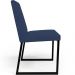 Kit 04 Cadeira Para Sala Jantar Base Aço Industrial Preto Dafne L02 Suede Azul Marinho - Lyam Decor