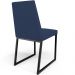 Kit 04 Cadeira Para Sala Jantar Base Aço Industrial Preto Dafne L02 Suede Azul Marinho - Lyam Decor