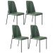 Kit 04 Cadeiras Decorativa Estofada Para Sala De Jantar Bella L02 Couríssimo Verde - Lyam Decor