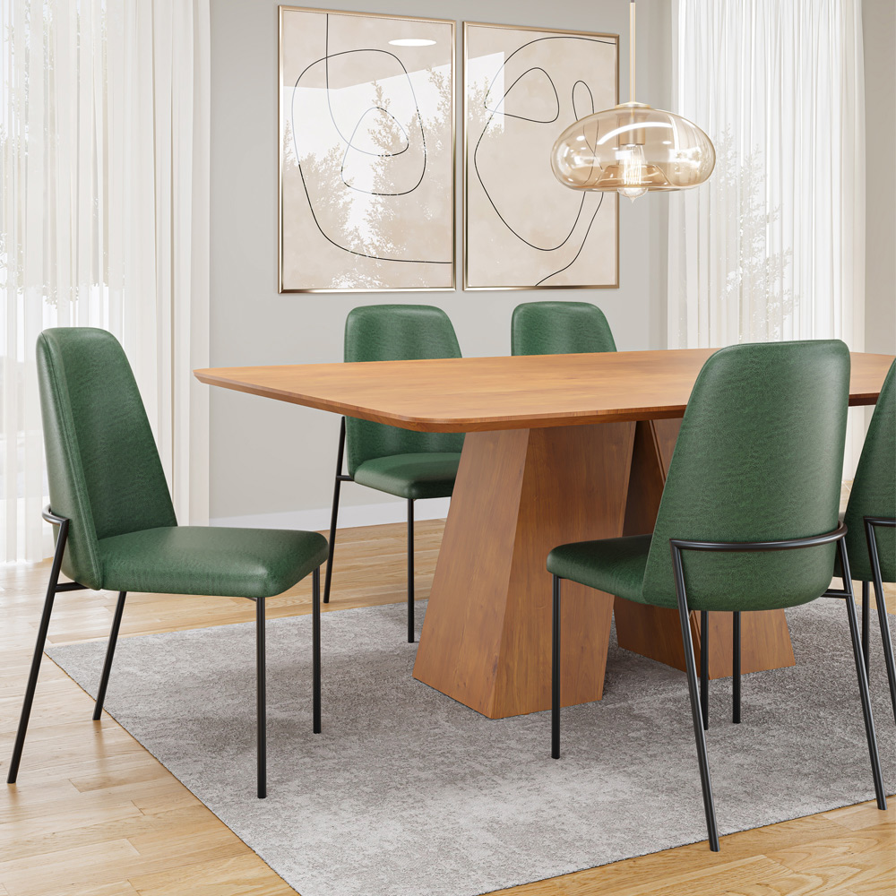 Kit 04 Cadeiras Decorativa Estofada Para Sala De Jantar Bella L02 Couríssimo Verde - Lyam Decor